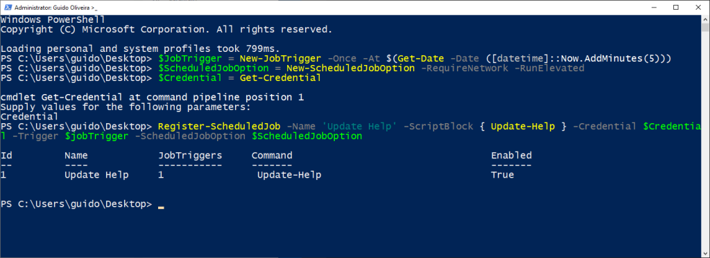 Criando tarefas agendadas pelo Powershell