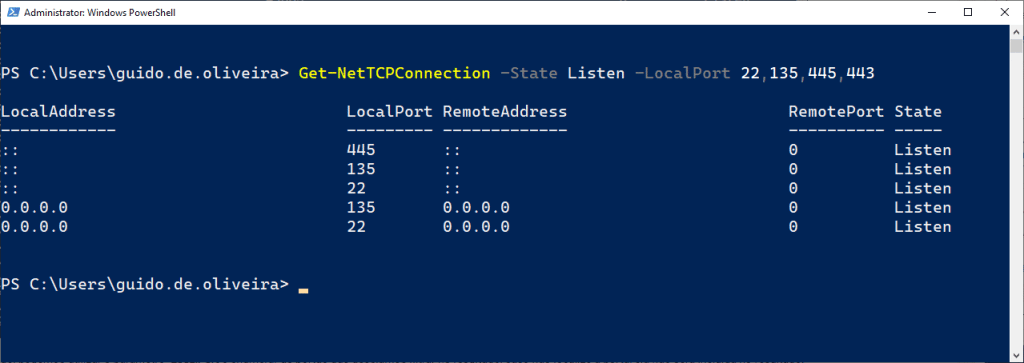 Substituindo o Netstat pelo Powershell