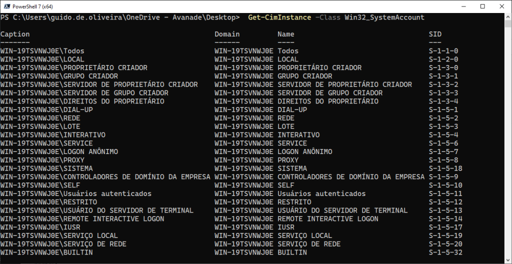 Listando usuários locais do Windows usando classes CIM